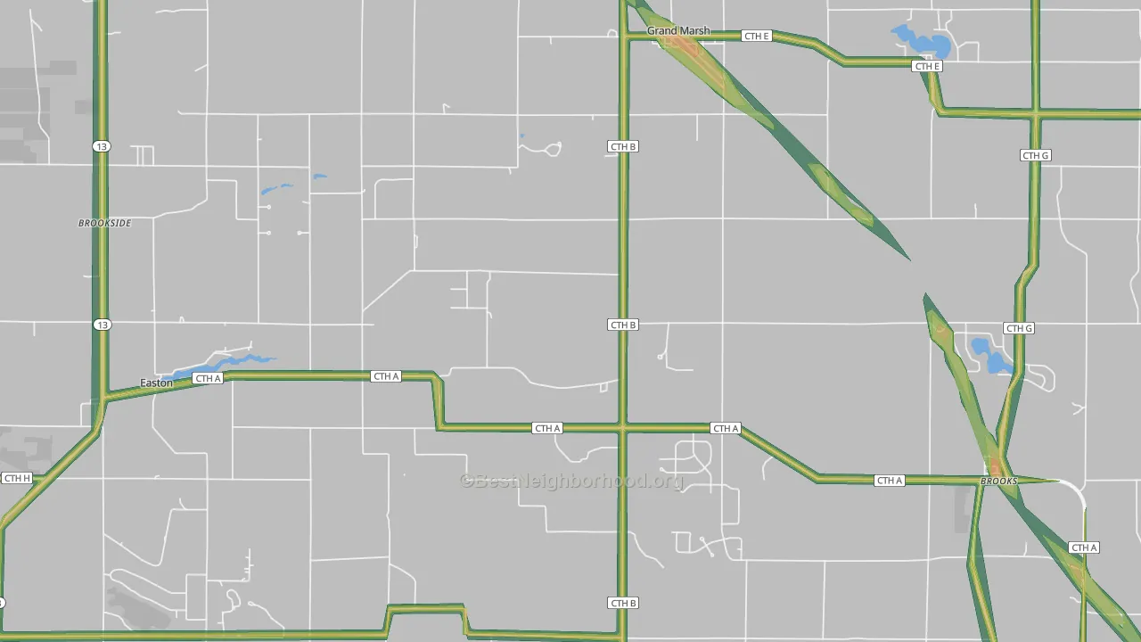 53936, WI Map of Noise Levels in 53936