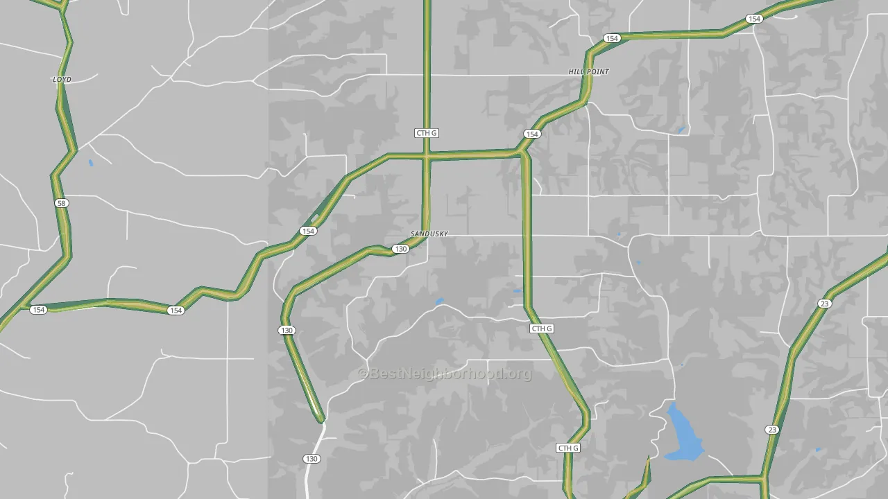 53937, WI Map of Noise Levels in 53937