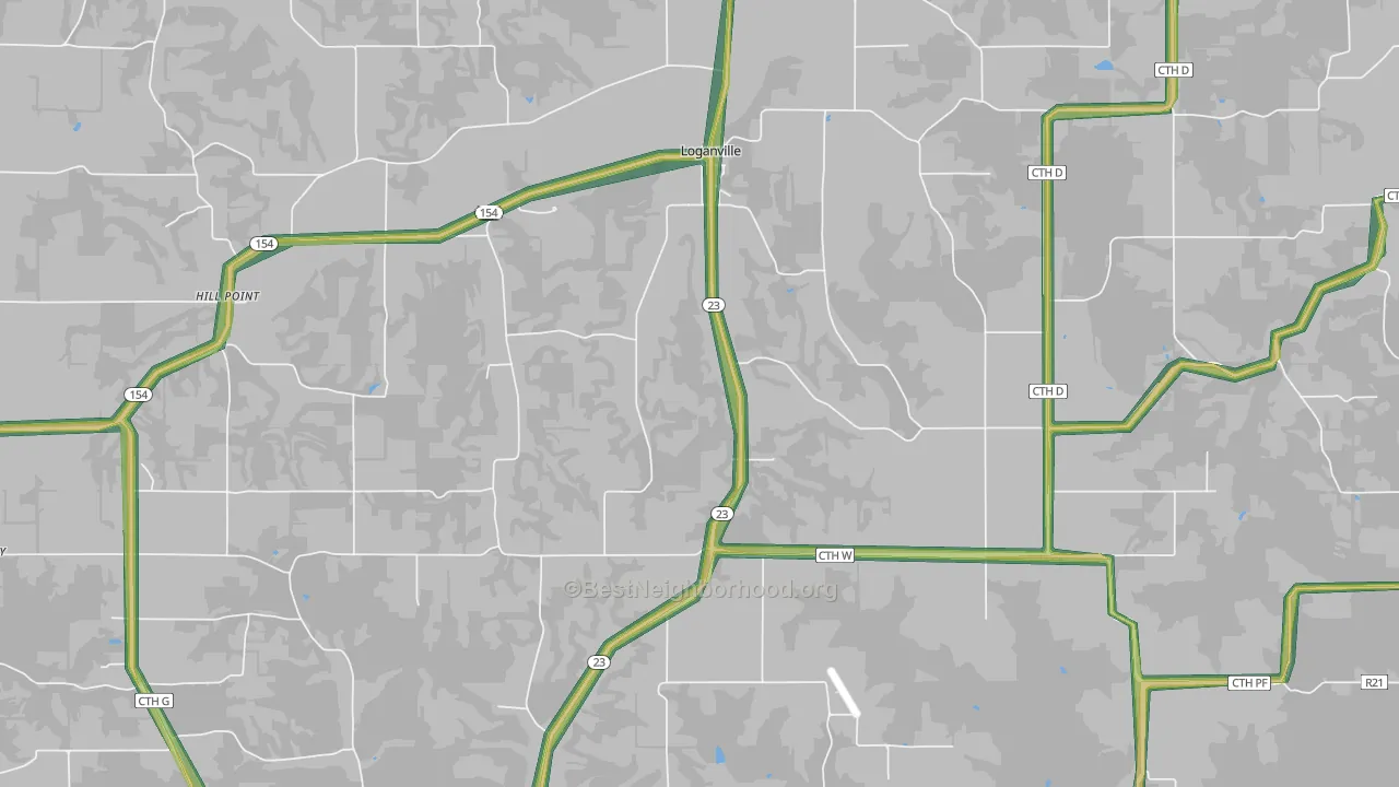 53943, WI Map of Noise Levels in 53943