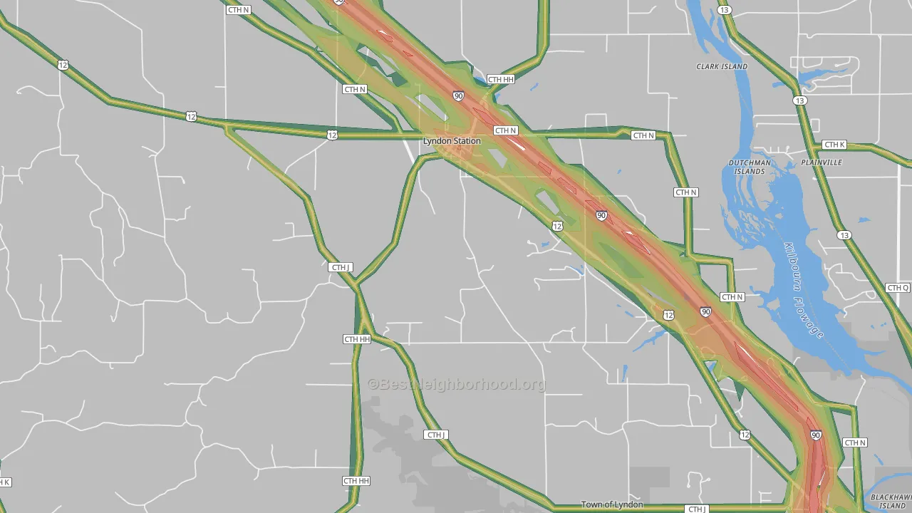 53944, WI Map of Noise Levels in 53944