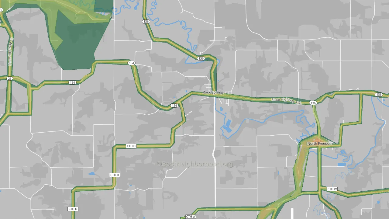 53961, WI Map of Noise Levels in 53961