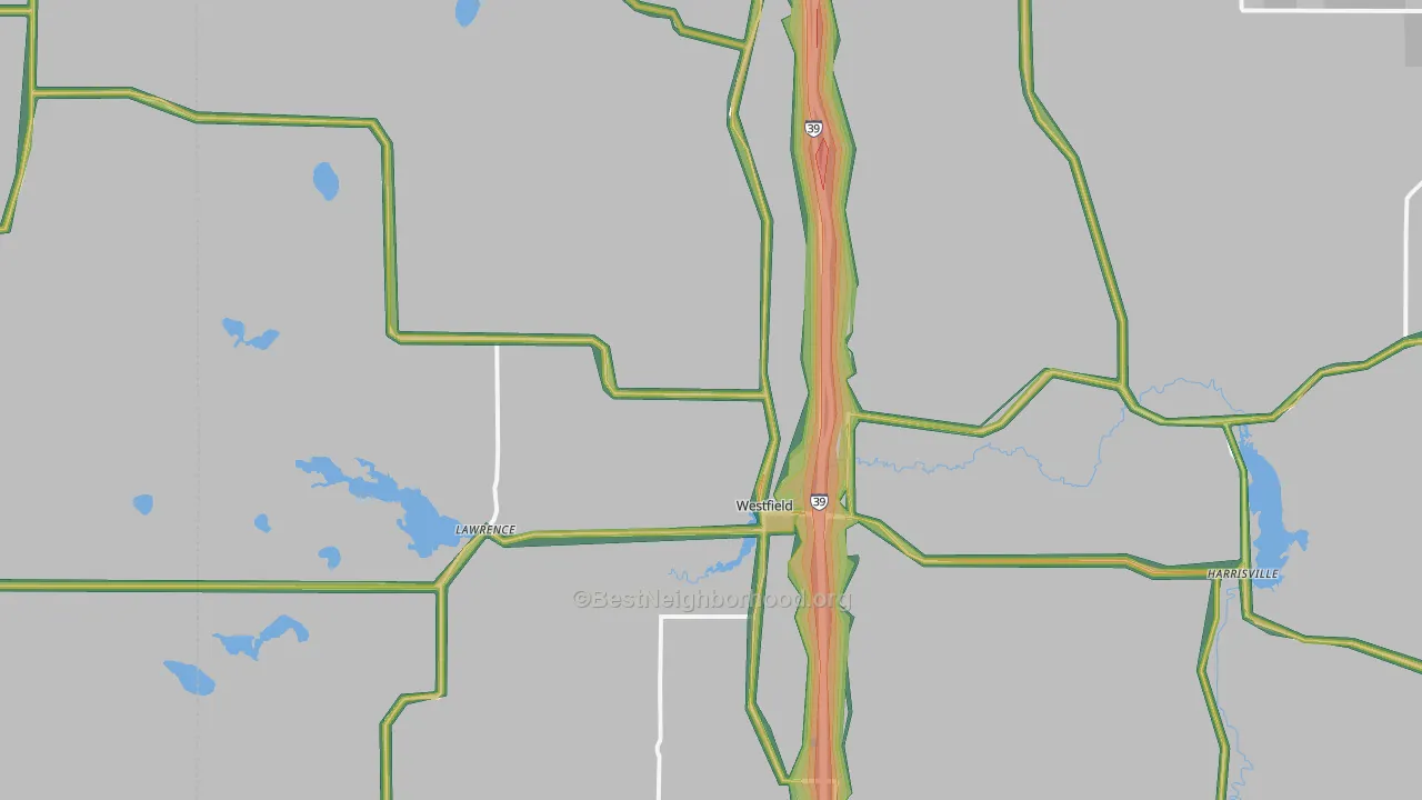53964, WI Map of Noise Levels in 53964
