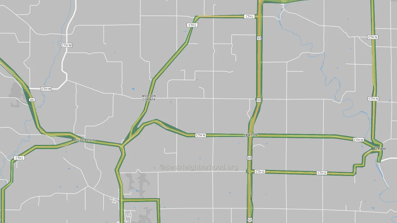 54003, WI Map of Noise Levels in 54003
