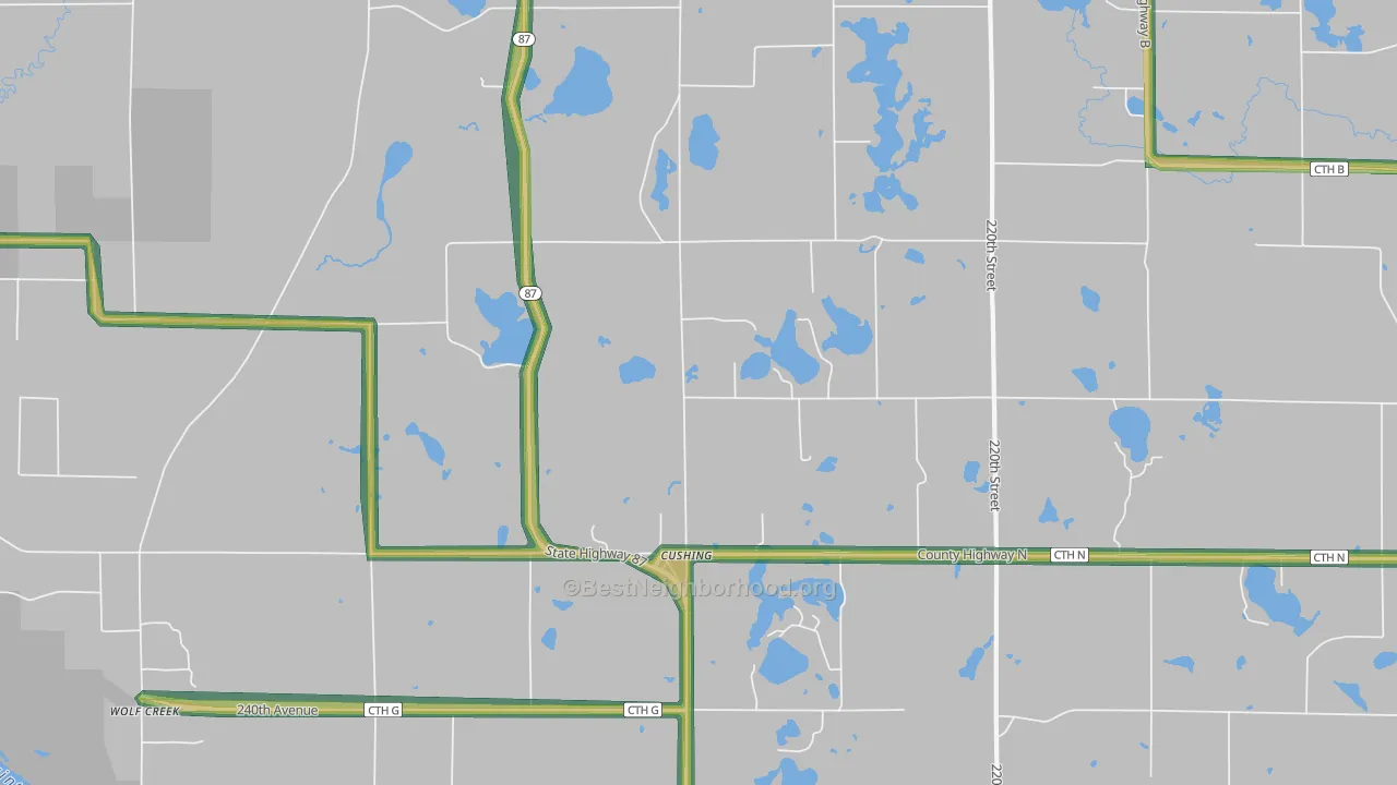 54006, WI Map of Noise Levels in 54006