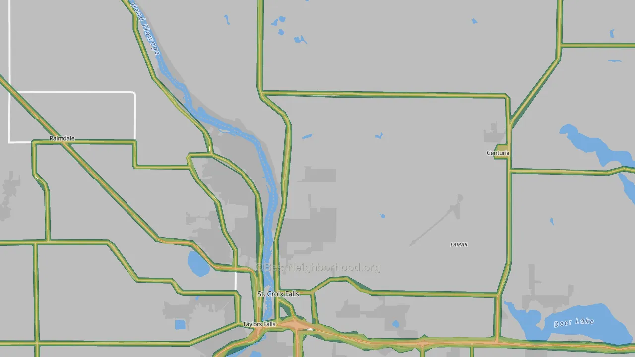 54024, WI Map of Noise Levels in 54024
