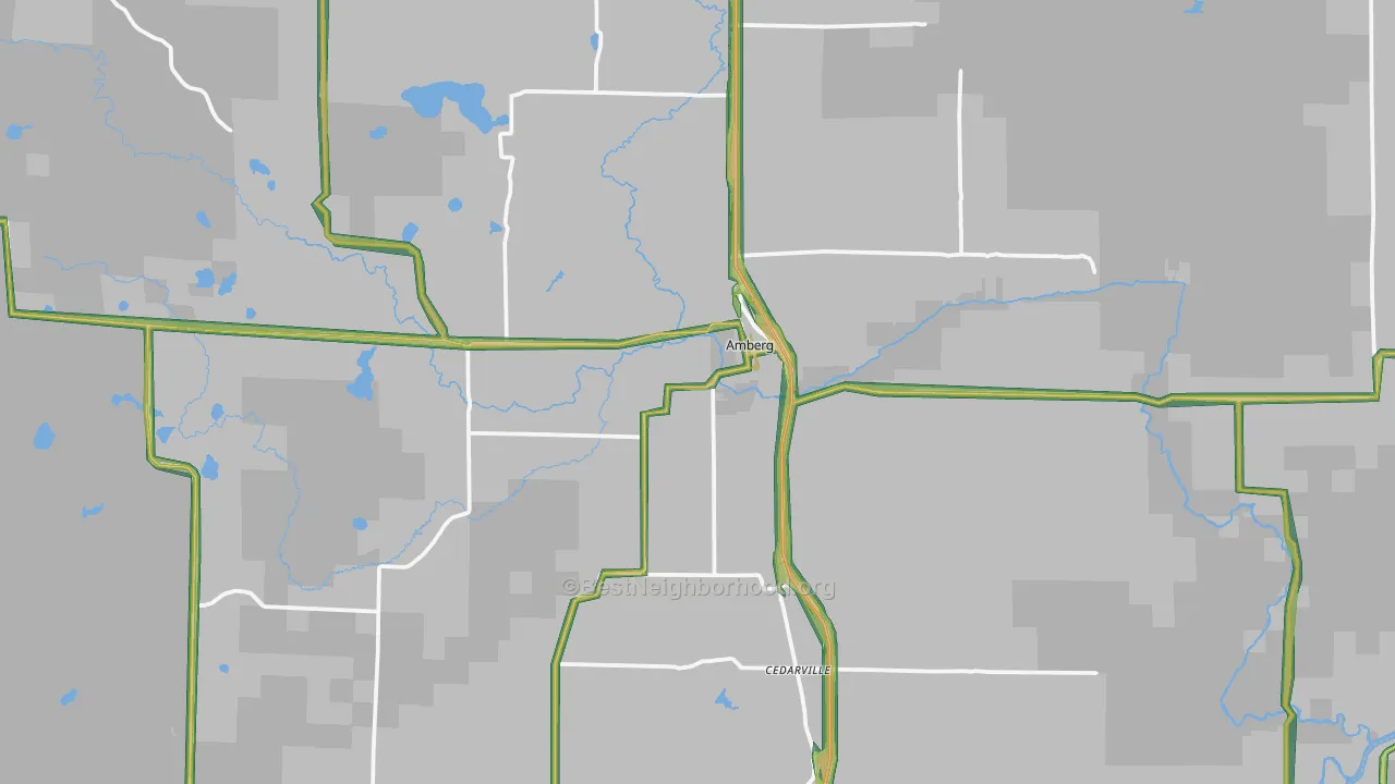 54102, WI Map of Noise Levels in 54102