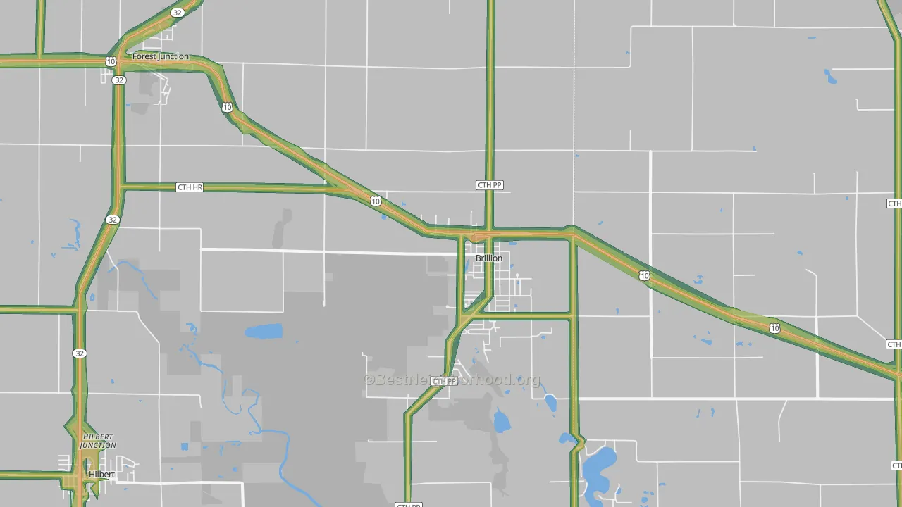 54110, WI Map of Noise Levels in 54110