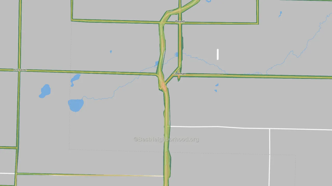 54112, WI Map of Noise Levels in 54112