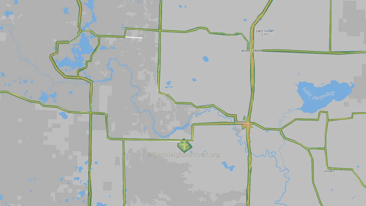 54114, WI Map of Noise Levels in 54114