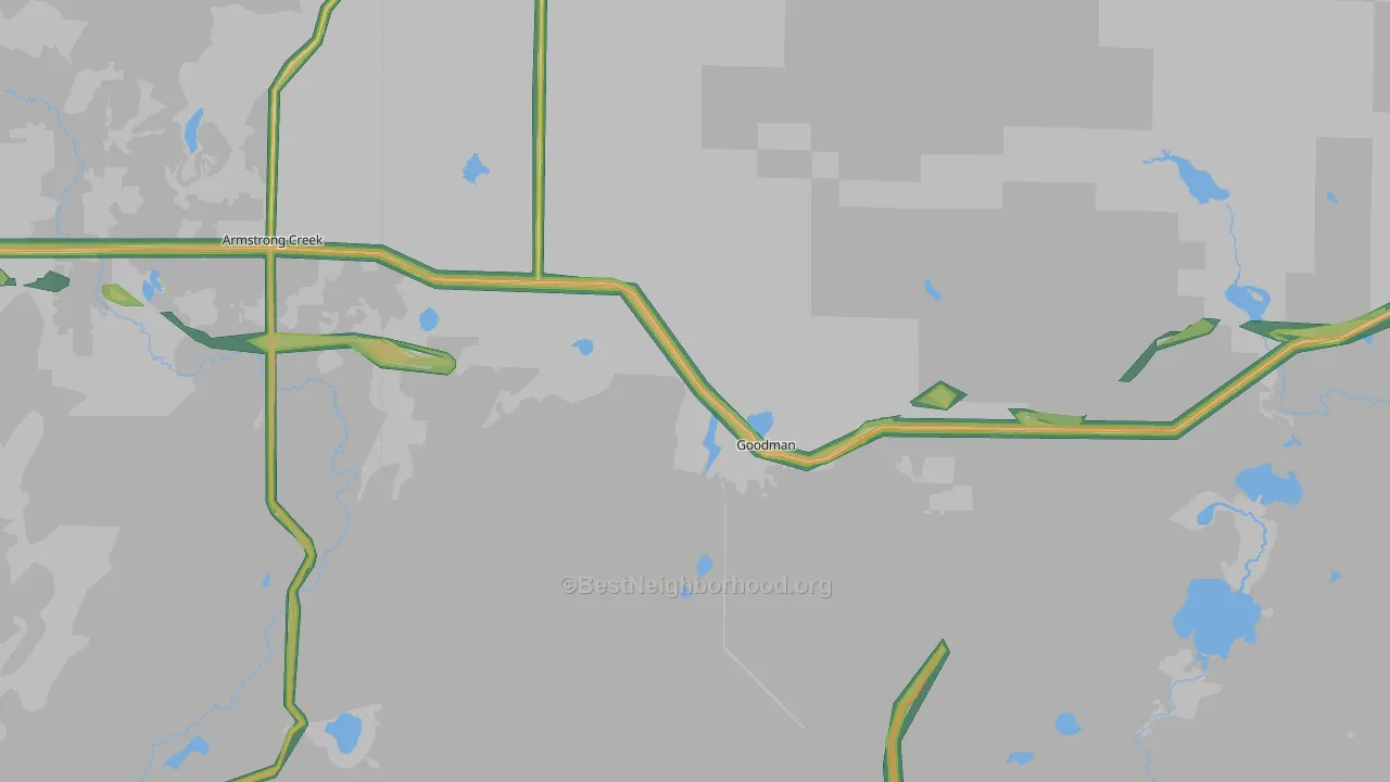 54125, WI Map of Noise Levels in 54125