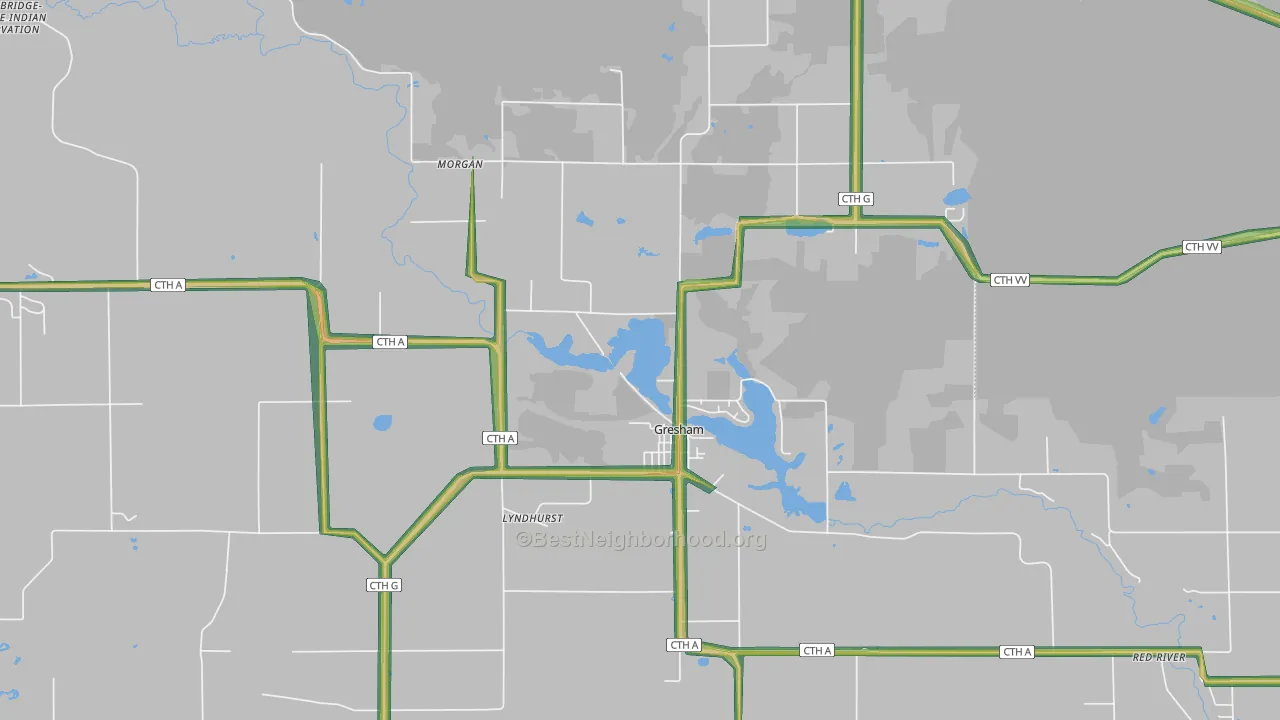 54128, WI Map of Noise Levels in 54128