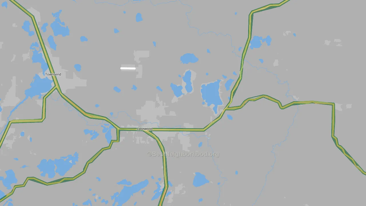 54138, WI Map of Noise Levels in 54138