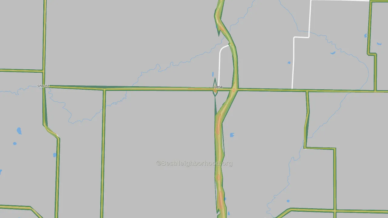 54139, WI Map of Noise Levels in 54139