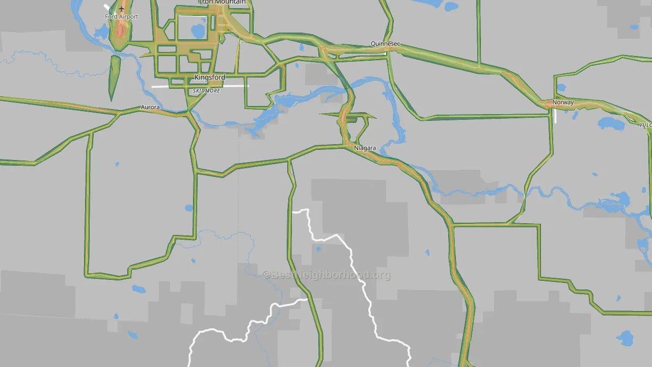 54151, WI Map of Noise Levels in 54151