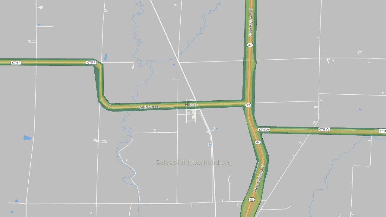 54152, WI Map of Noise Levels in 54152
