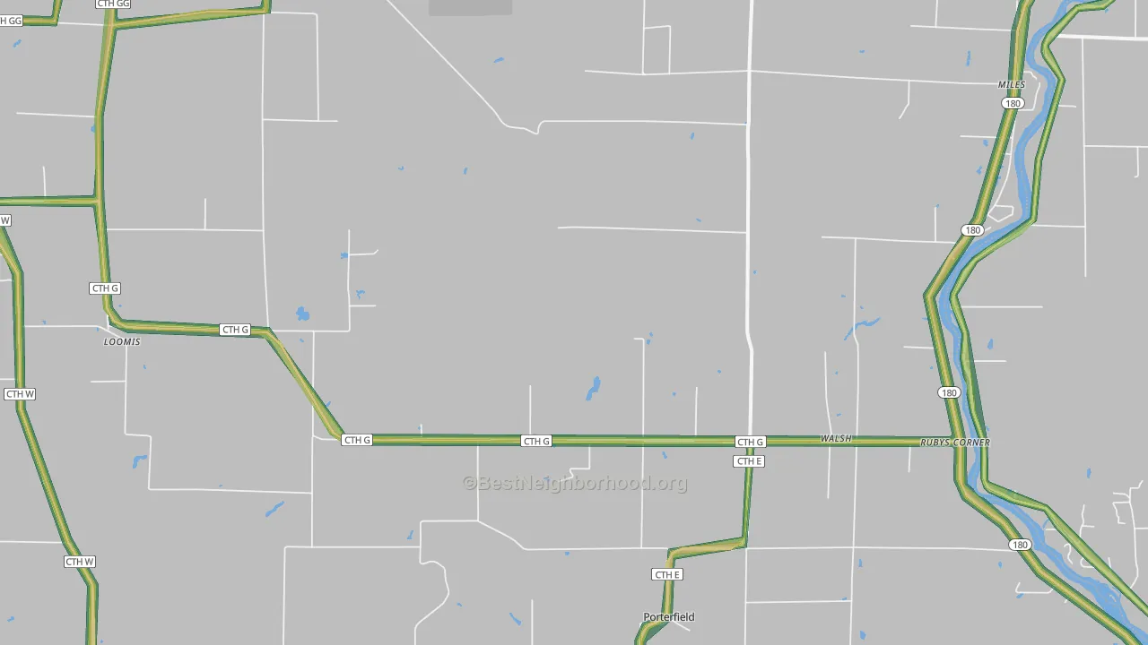 54159, WI Map of Noise Levels in 54159