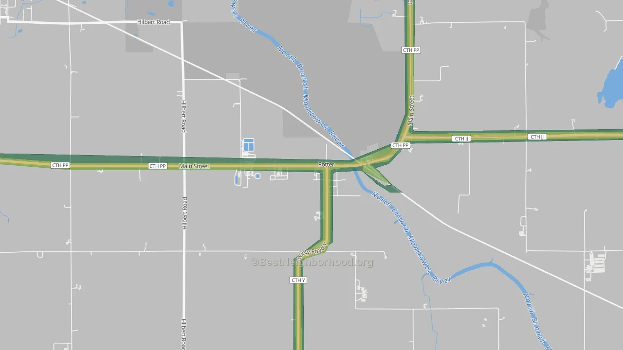 54160, WI Map of Noise Levels in 54160