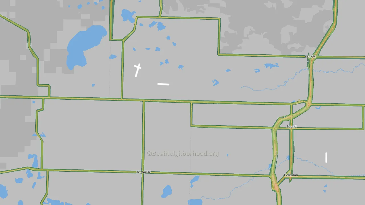 54161, WI Map of Noise Levels in 54161
