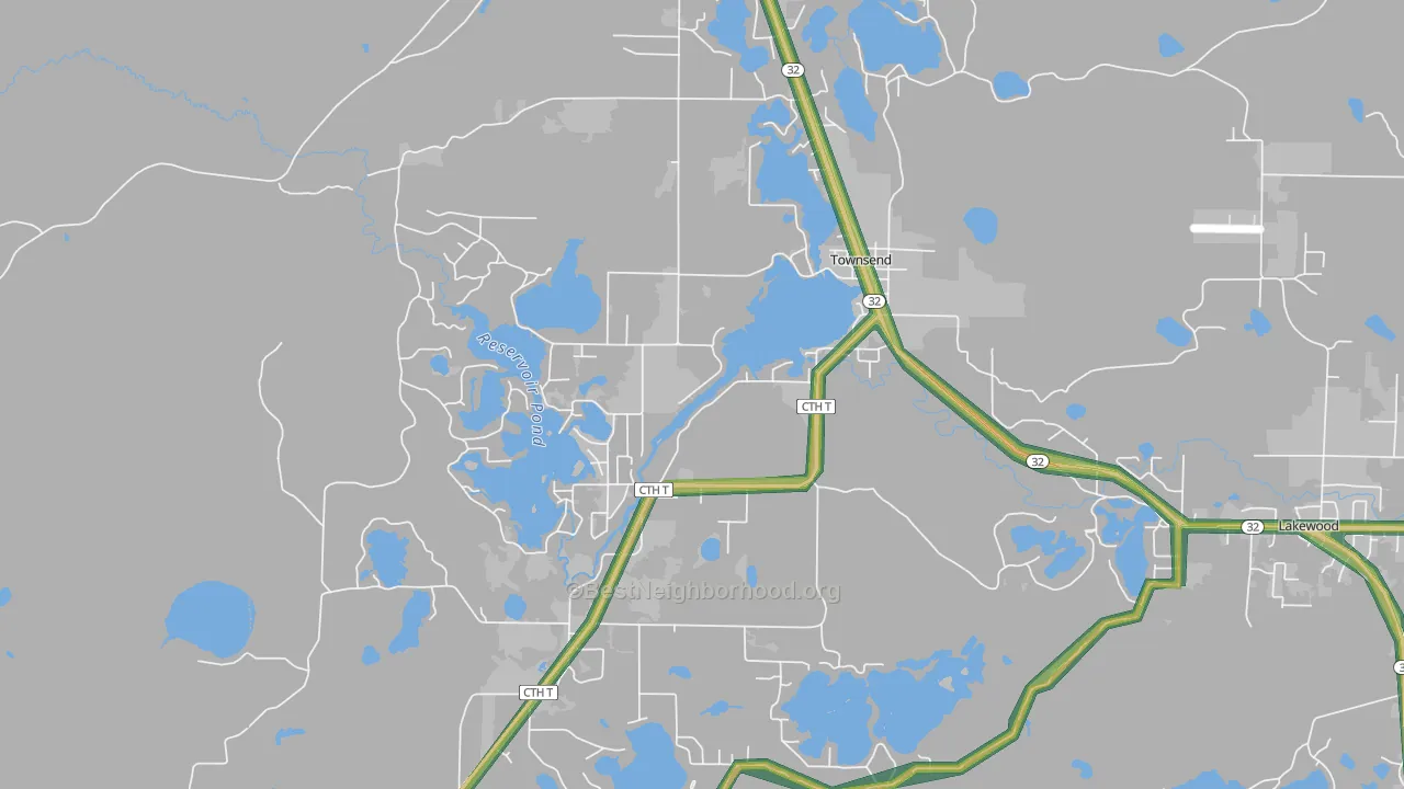 54175, WI Map of Noise Levels in 54175