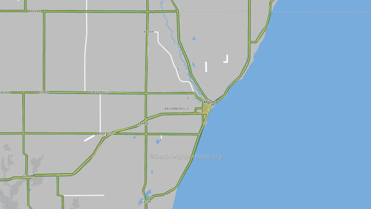 54201, WI Map of Noise Levels in 54201