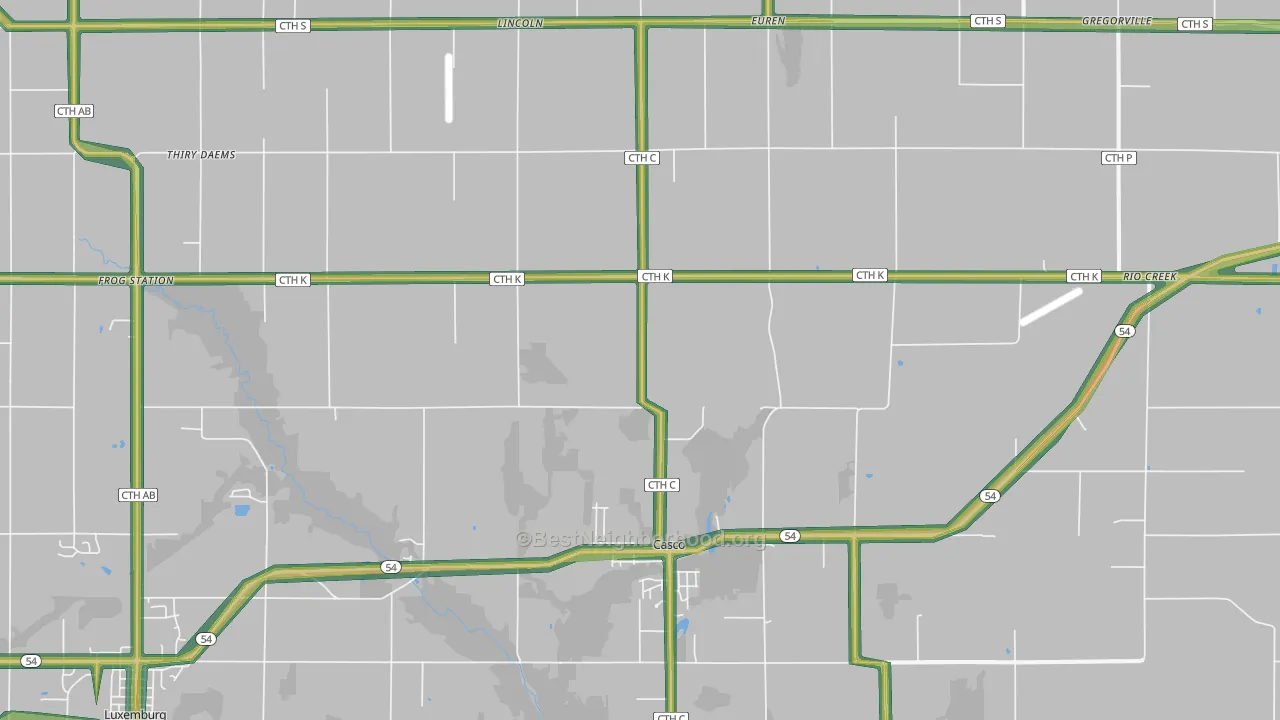 54205, WI Map of Noise Levels in 54205