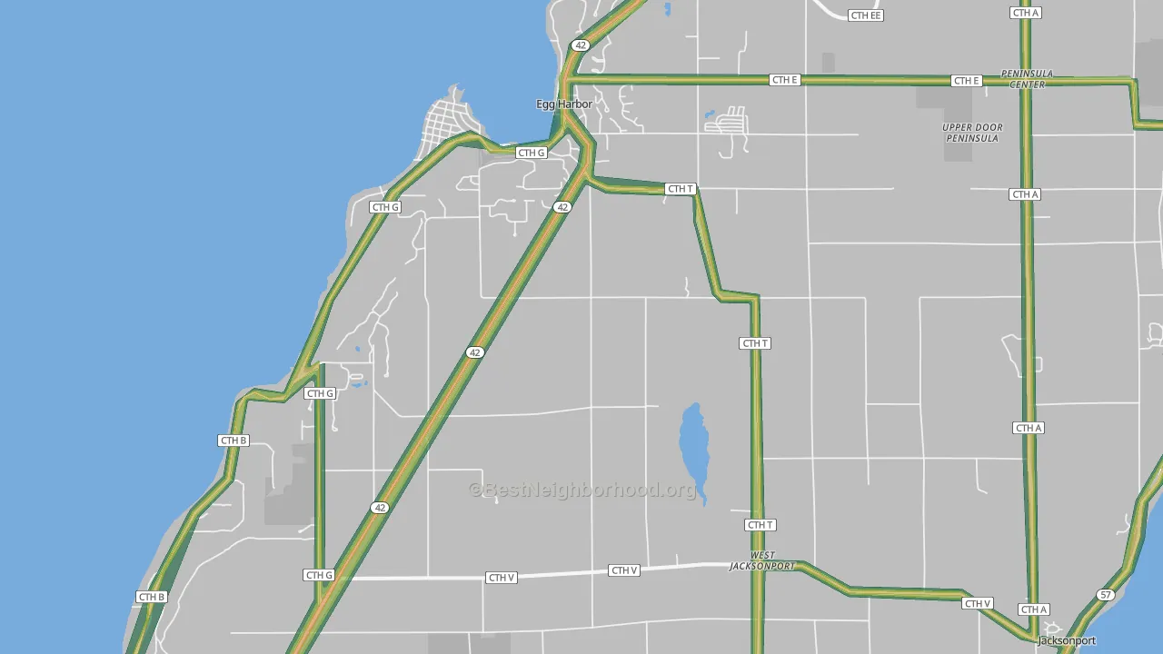54209, WI Map of Noise Levels in 54209