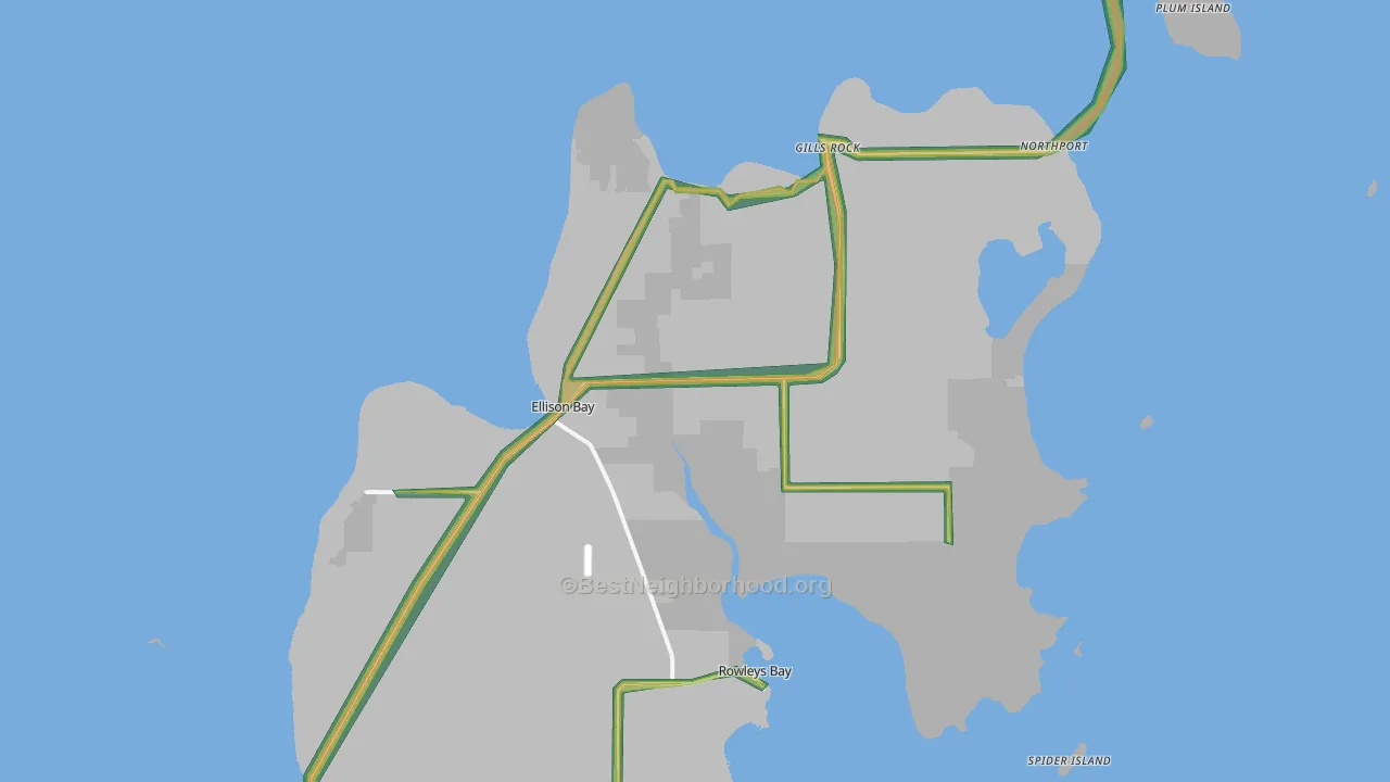 54210, WI Map of Noise Levels in 54210