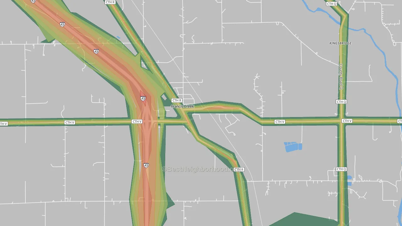 54214, WI Map of Noise Levels in 54214