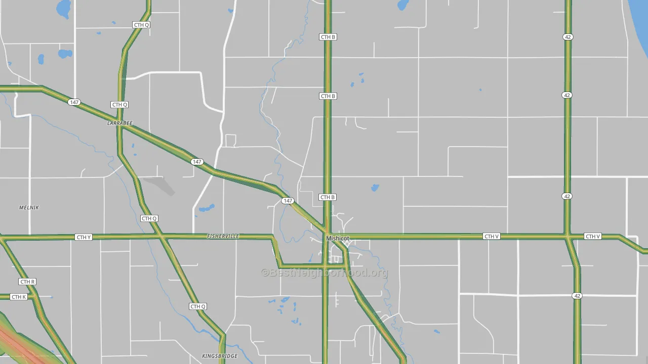 54228, WI Map of Noise Levels in 54228
