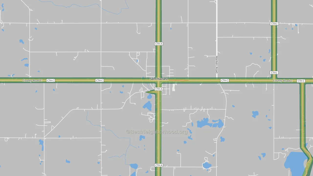 54232, WI Map of Noise Levels in 54232