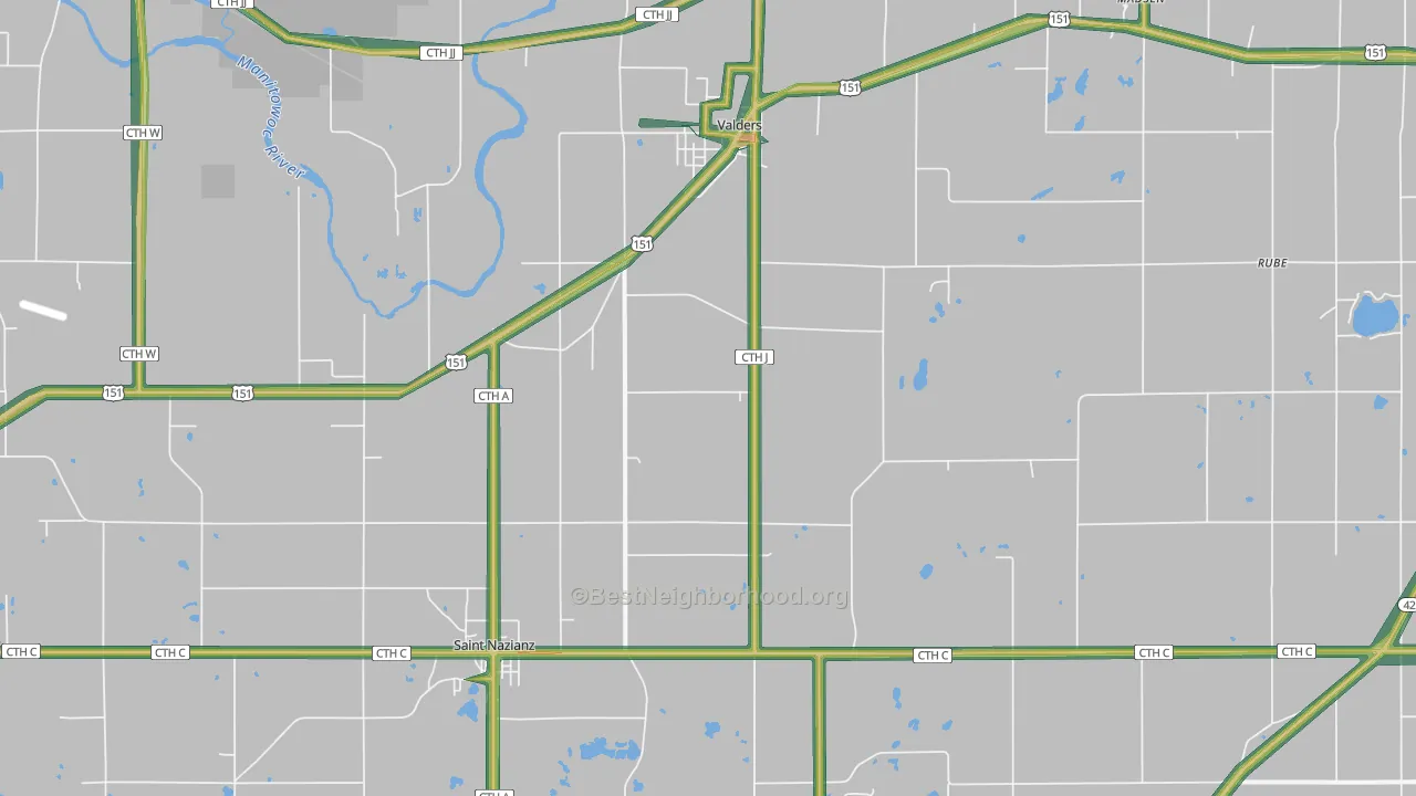 54245, WI Map of Noise Levels in 54245