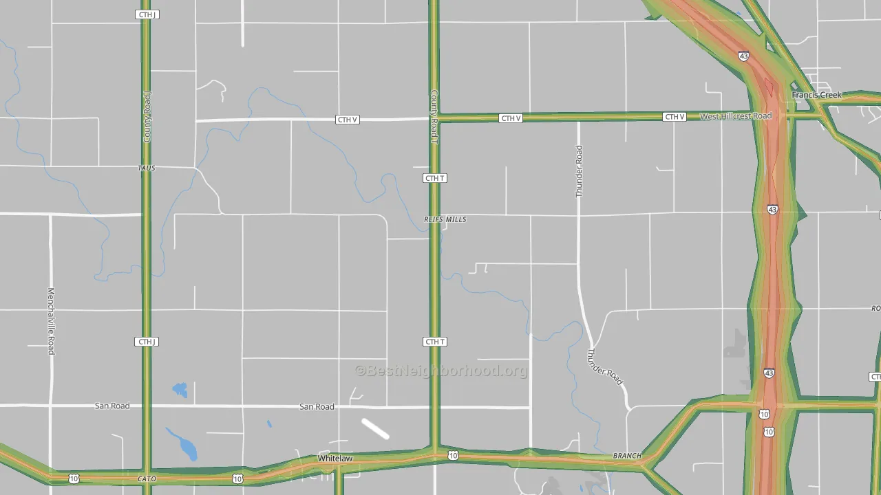 54247, WI Map of Noise Levels in 54247