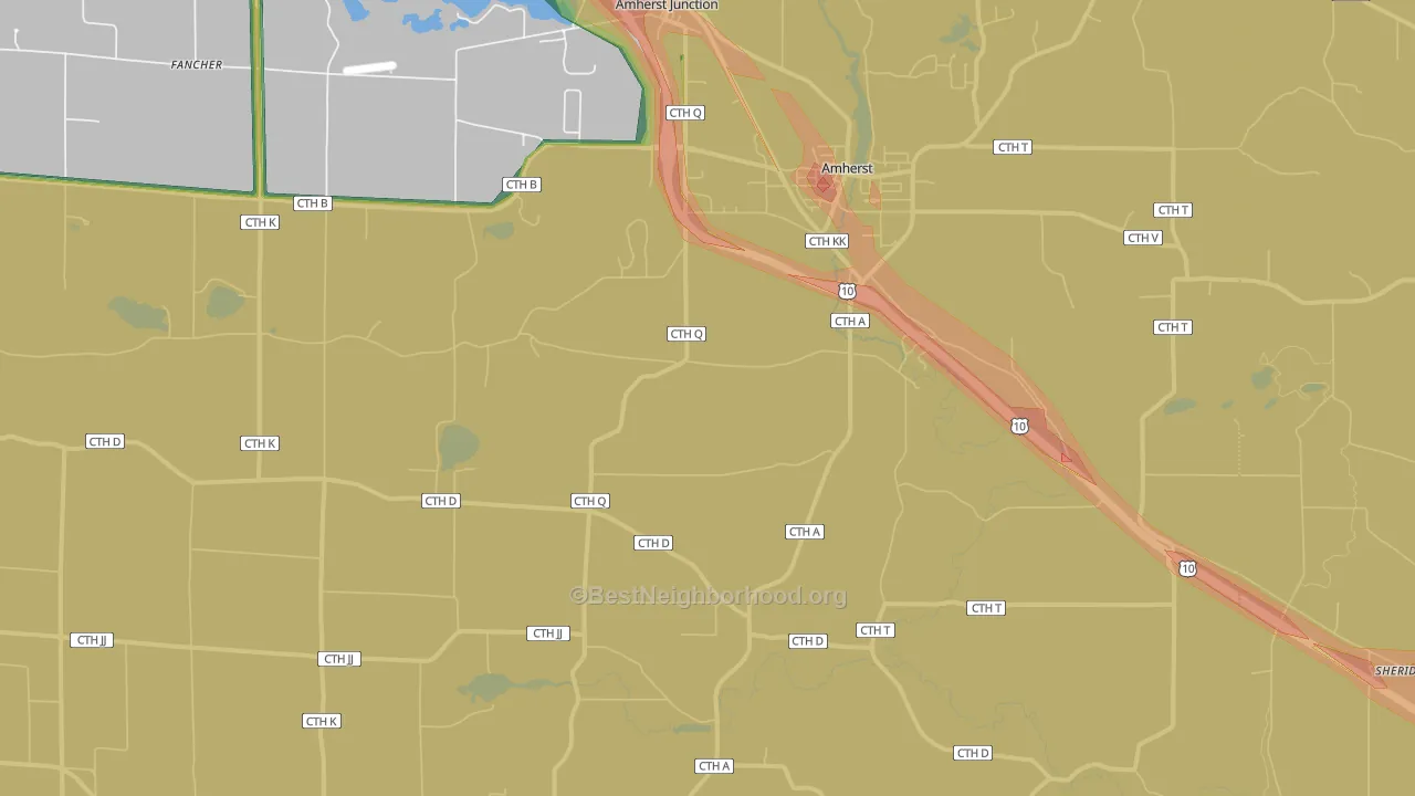 54406, WI Map of Noise Levels in 54406
