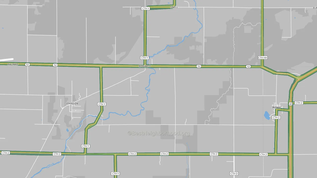 54408, WI Map of Noise Levels in 54408