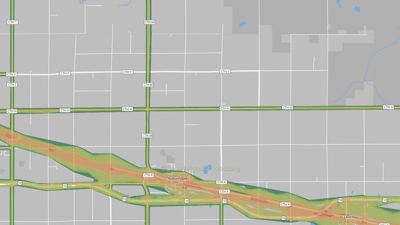 54412, WI Map of Noise Levels in 54412