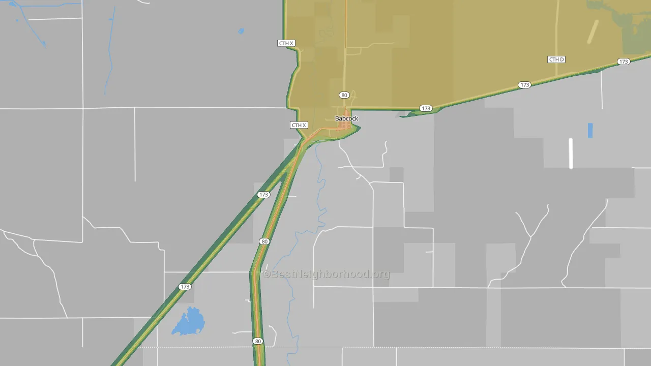 54413, WI Map of Noise Levels in 54413