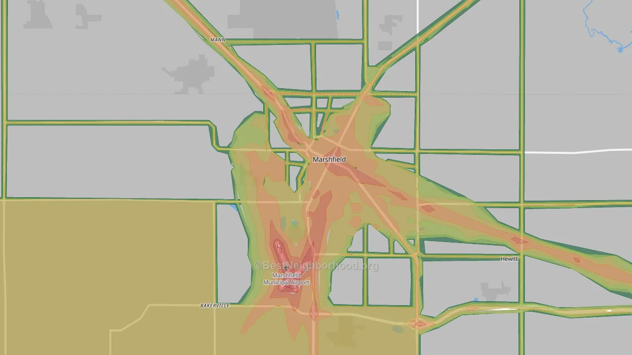 54449, WI Map of Noise Levels in 54449