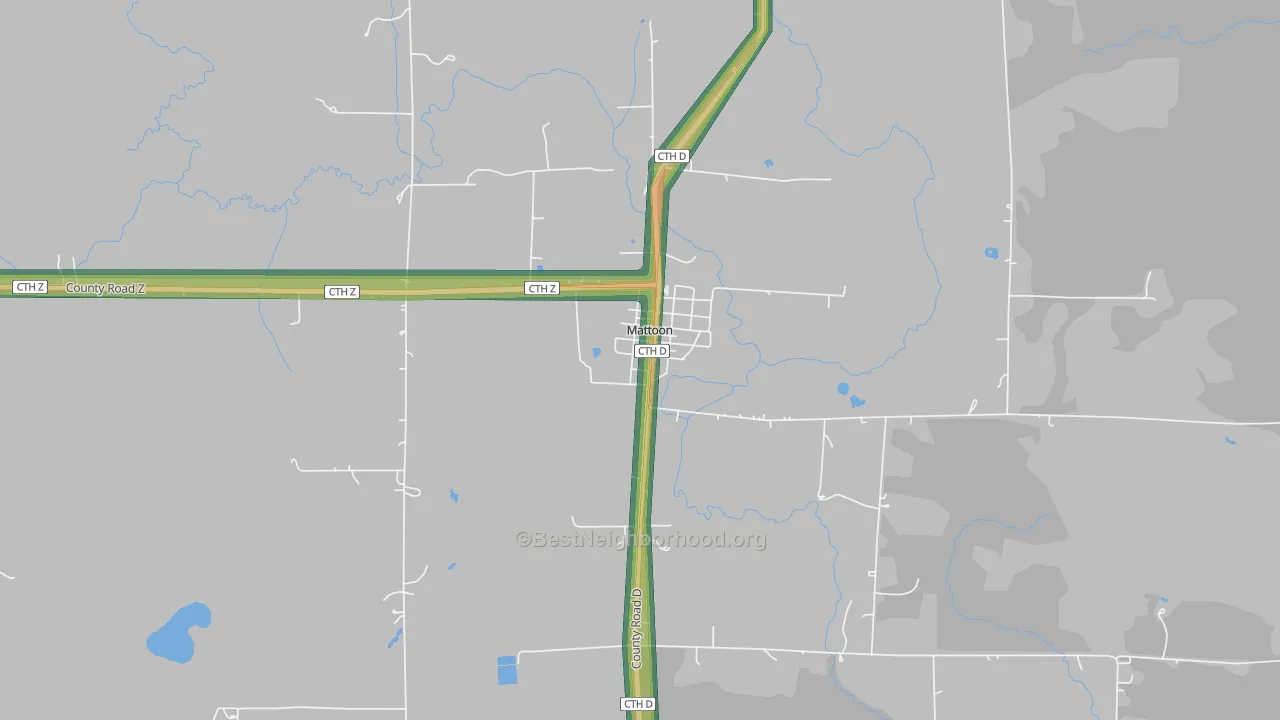 54450, WI Map of Noise Levels in 54450