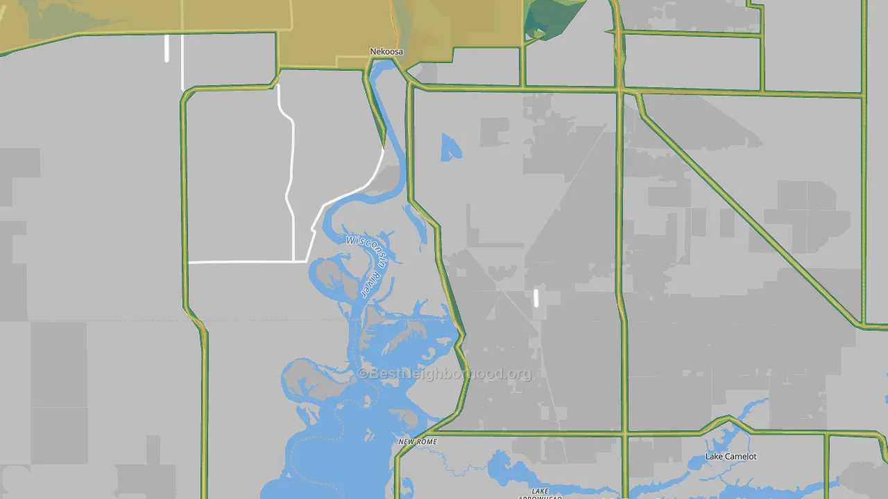 54457, WI Map of Noise Levels in 54457