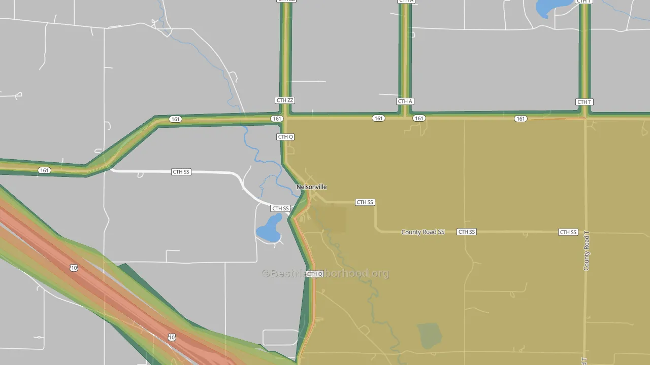54458, WI Map of Noise Levels in 54458