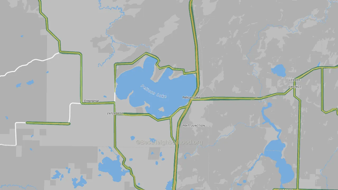 54463, WI Map of Noise Levels in 54463