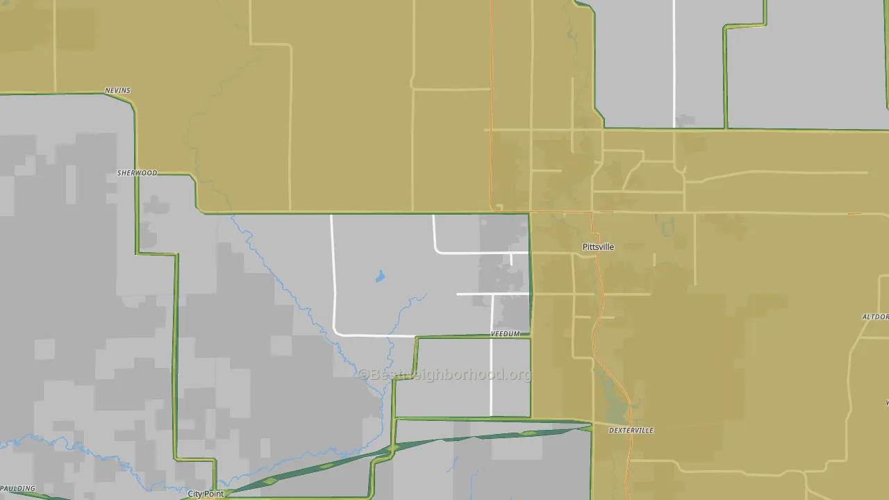 54466, WI Map of Noise Levels in 54466