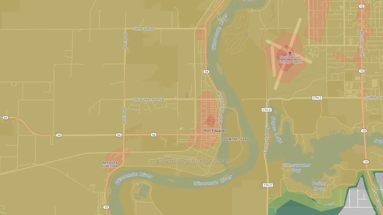54469, WI Map of Noise Levels in 54469