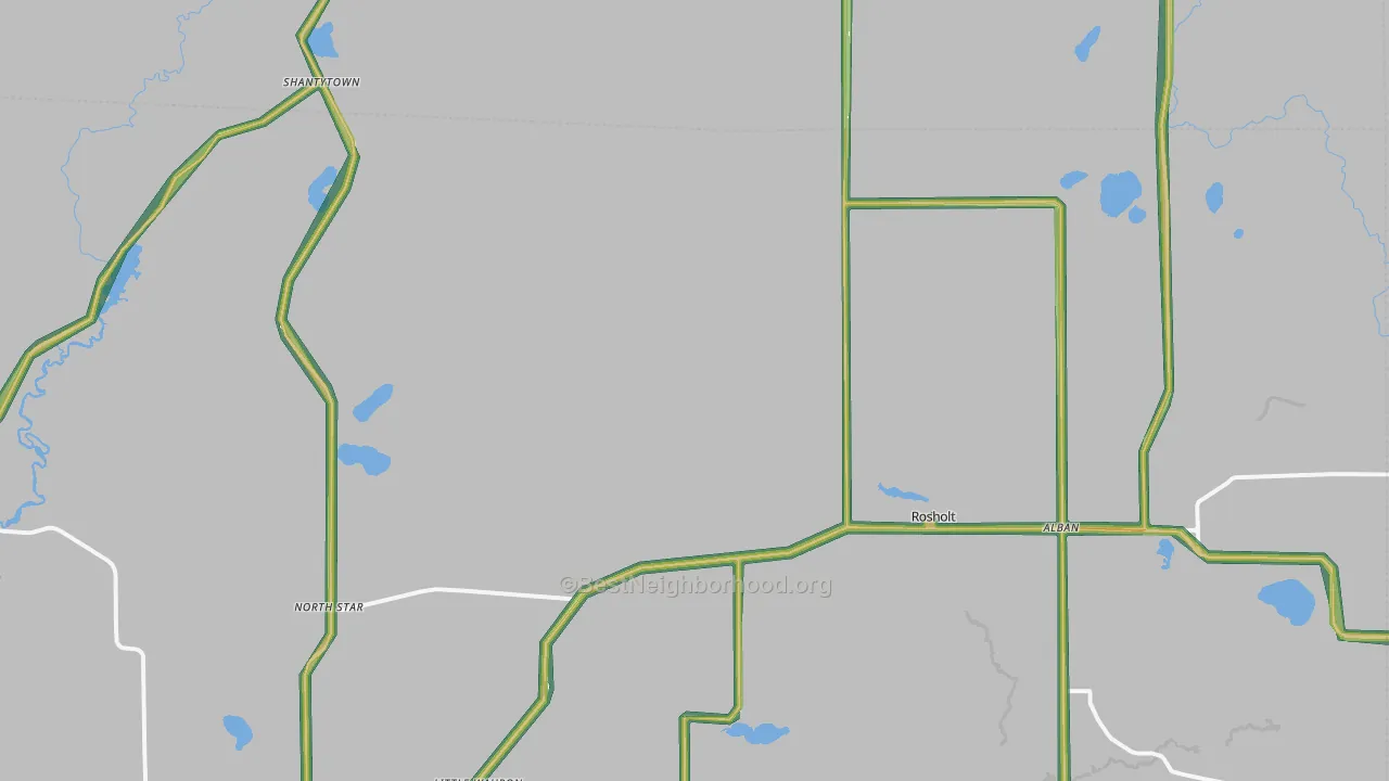 54473, WI Map of Noise Levels in 54473