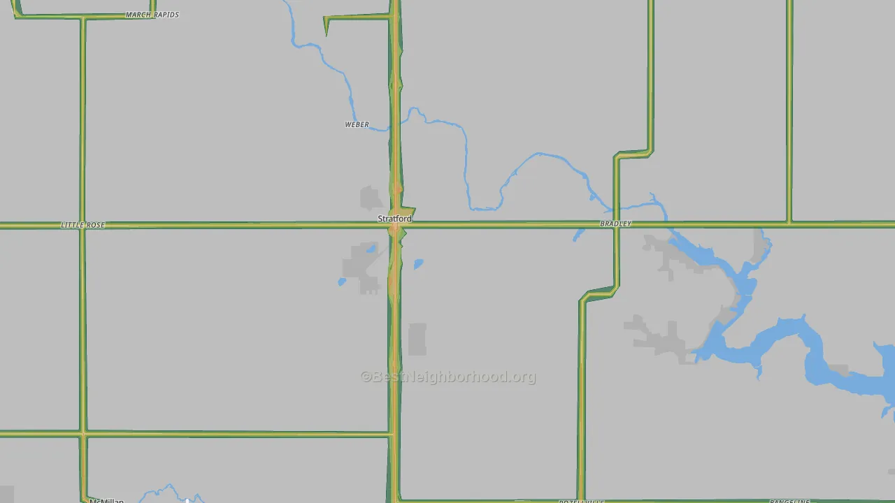 54484, WI Map of Noise Levels in 54484