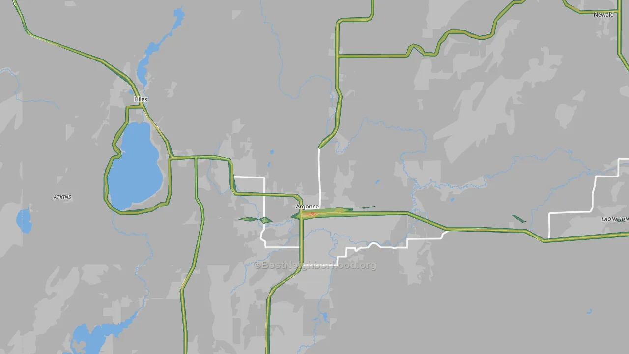 54511, WI Map of Noise Levels in 54511