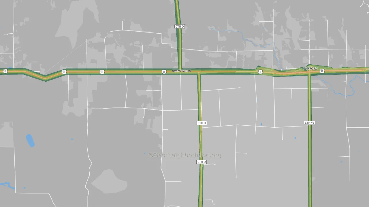 54513, WI Map of Noise Levels in 54513