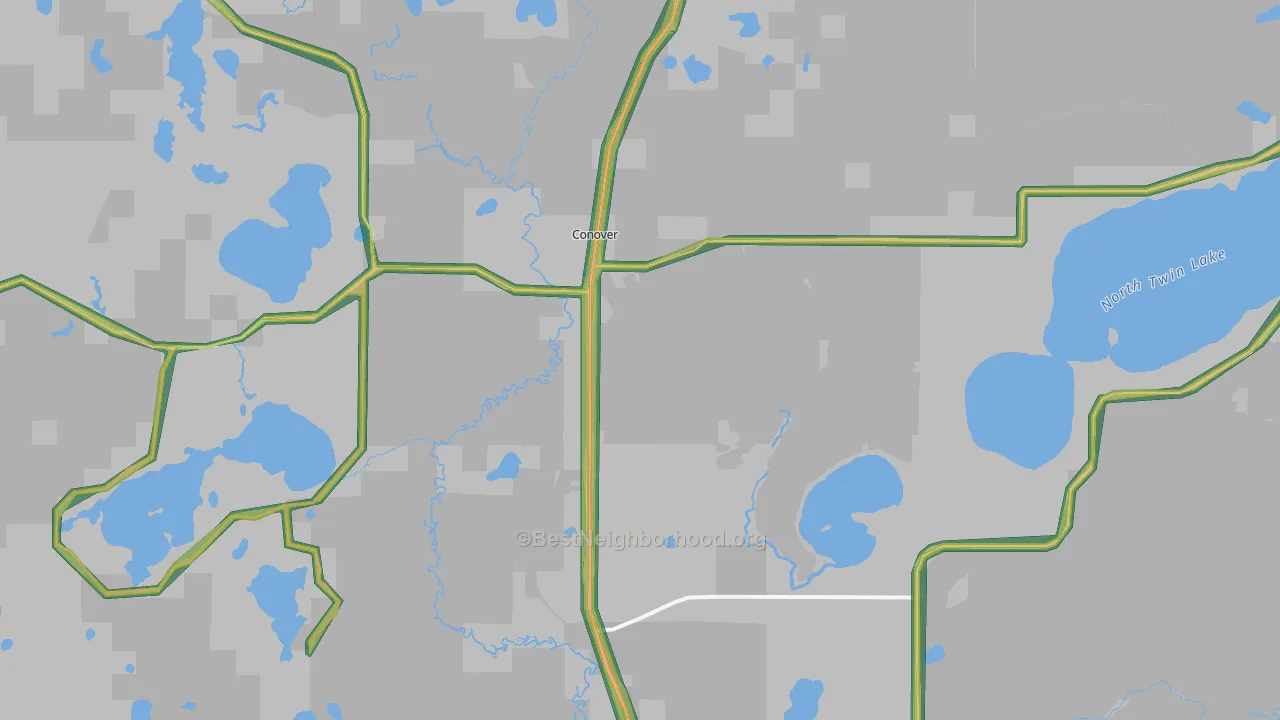 54519, WI Map of Noise Levels in 54519