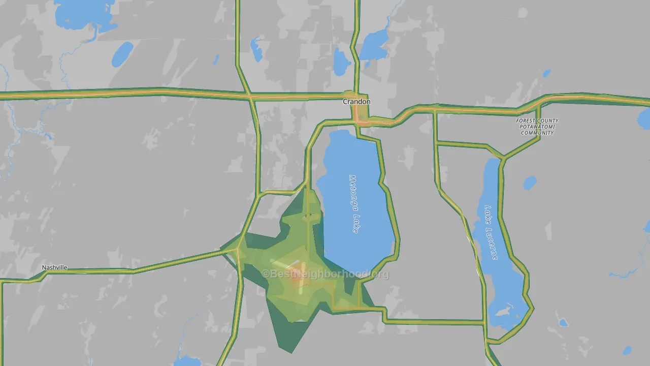 54520, WI Map of Noise Levels in 54520