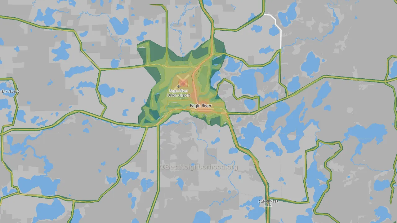 54521, WI Map of Noise Levels in 54521